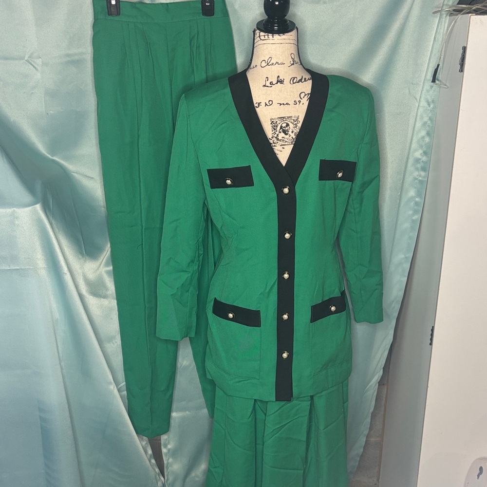 EXTREMELY RARE Vintage 80’s Evam Eva Skirt/Pant Suit Set Retro Dark Academia